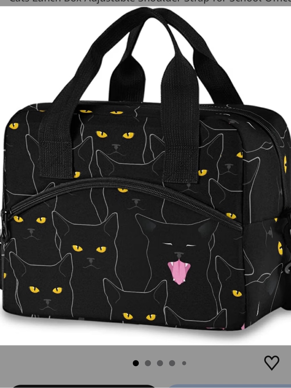 Sinestour Black Cat cross body lunch bag